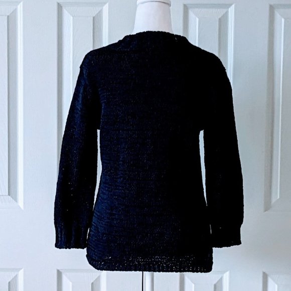 CAROLE LITTLE Women's Knit 3/4 Sleeves Sweater  Size M  Navy  NWOT - Picture 2 of 5